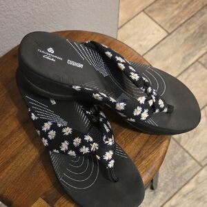 Clarks Black Floral Women's Sandals